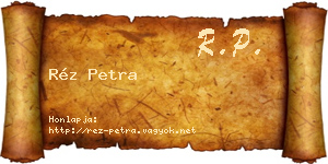 Réz Petra névjegykártya